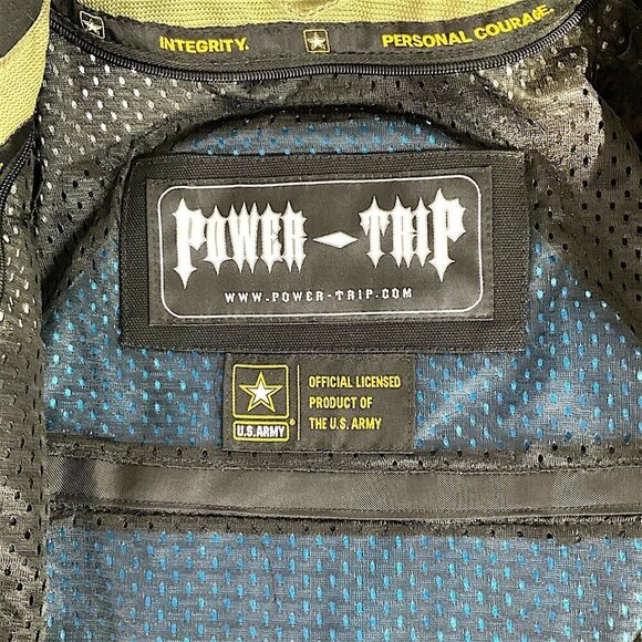 Power Trip Size L Tank Girl Motorcycle Jacket Tactical US Army Green Camo Womens - Picture 15 of 16